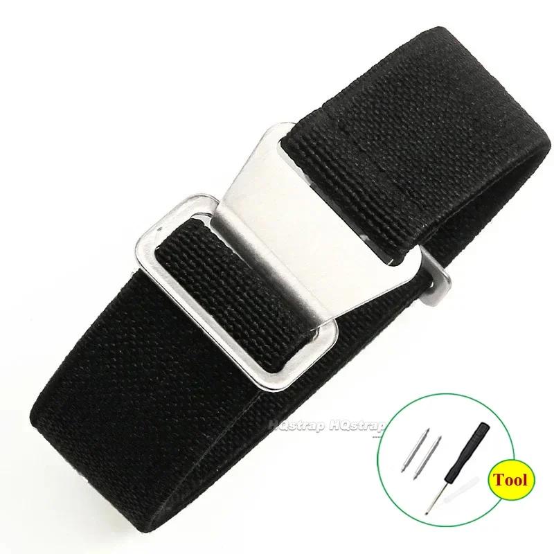 18 20mm 22mm Elastisches Uhrenarmband Nylon-Uhrenbänder Universelles Stoff-Armband für Herren Smartwatch Fallschirmtaschen-Armband für Tudor