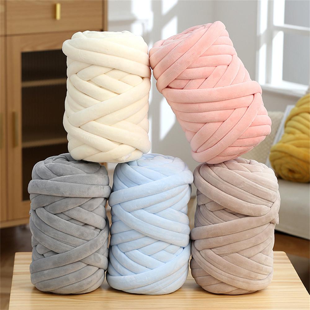 Diy Blanket Yarn Velvet Core Cored Cotton Wool Arm Knitting Yarn Colorful Tube Yarn For Scarves Bedsides Mats Bags