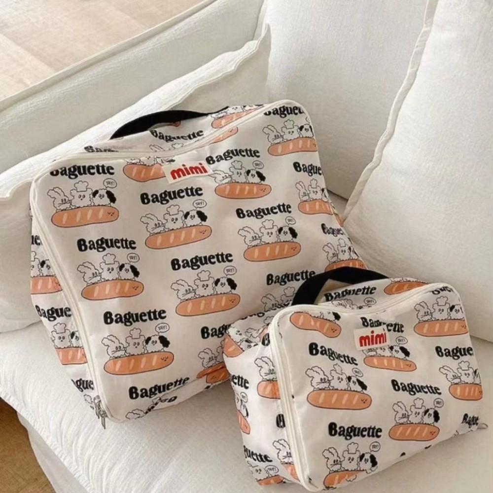 Portable Storage Bag with Zipper Handheld Bag Korean Tote Bag  Storage Organizer