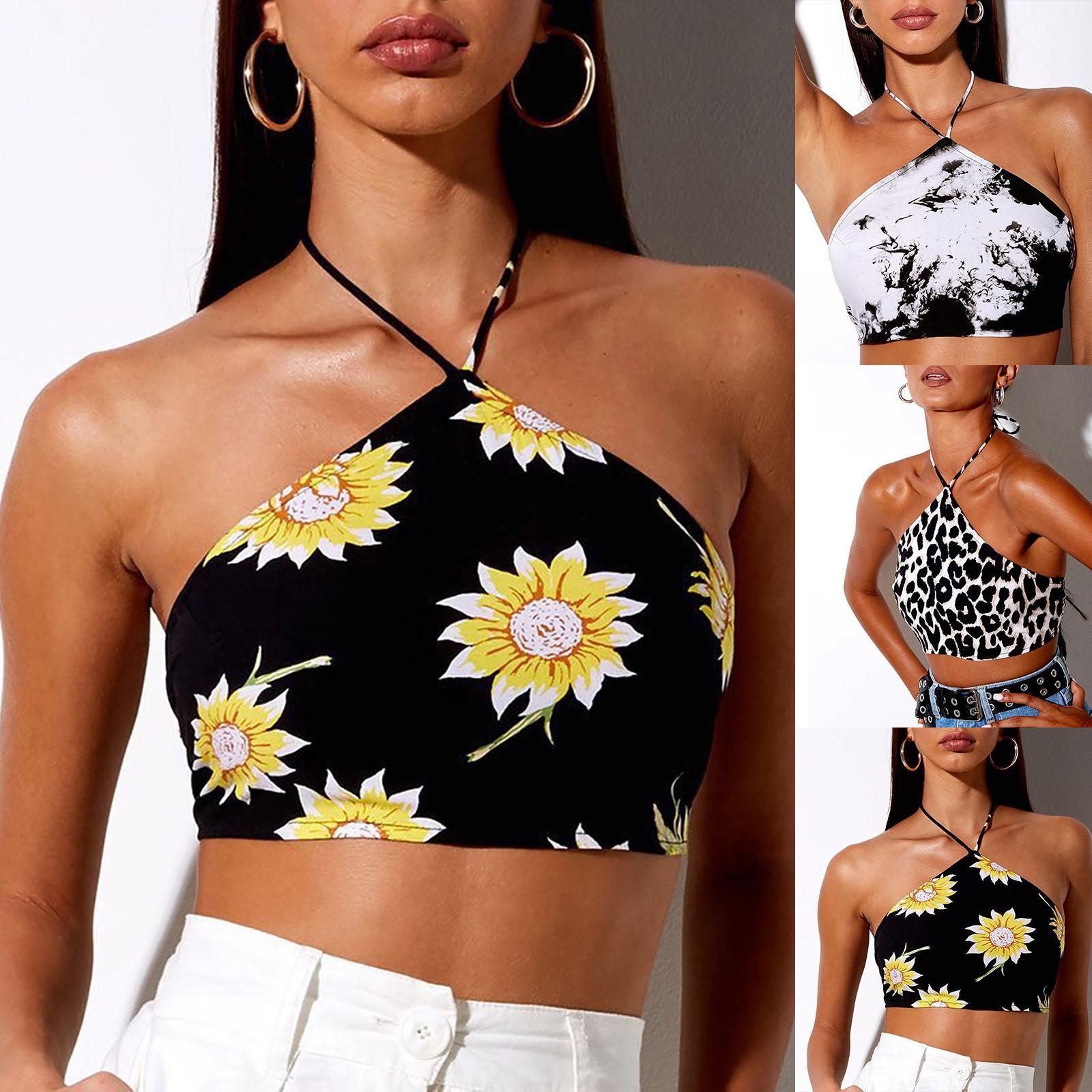 

Сплошной цвет Холтер Жилет с принтом Кружева Холтер Шея Сексуальная обернутая грудь Маленький слинг