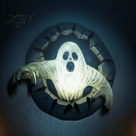 Halloween Ghost for Bookshelf Spooky Break Out The Wall Decoration, Light Up Durable Statue Horror Resin Haunted House, Holiday Home Decor Craft