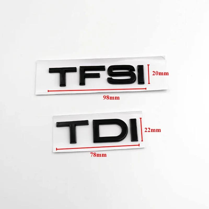 3d ABS Black TFSI Logo TDI Letters Car Trunk Emblem Badge For Hot A3 A4 A5 A6 A7 A8 Q2 Q3 Q5 Q7 Q8 TFSI TDI Sticker Accessories