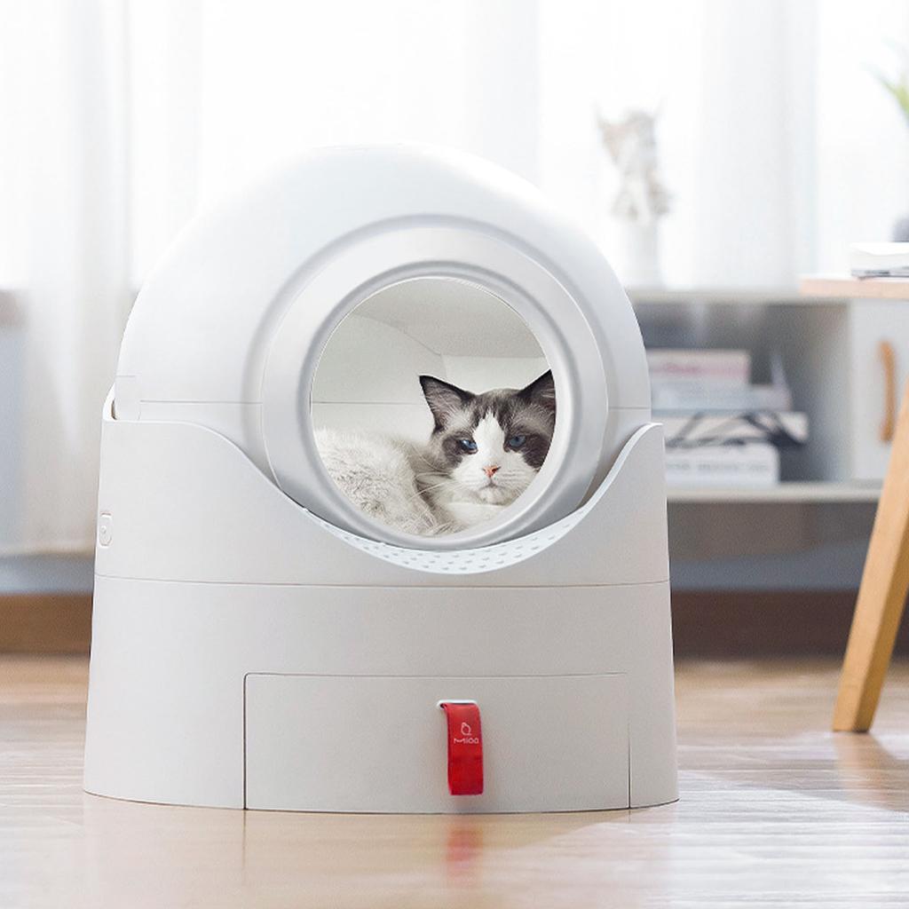 Caja de Arena Semiautomática para Gatos Totalmente Cerrada Resistente a Olores Capacidad Extragrande Semiautomática para Gatos