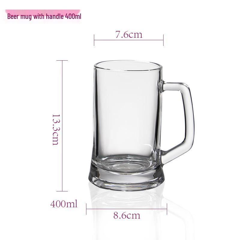 Classic Glass Beer Mug with Handle
