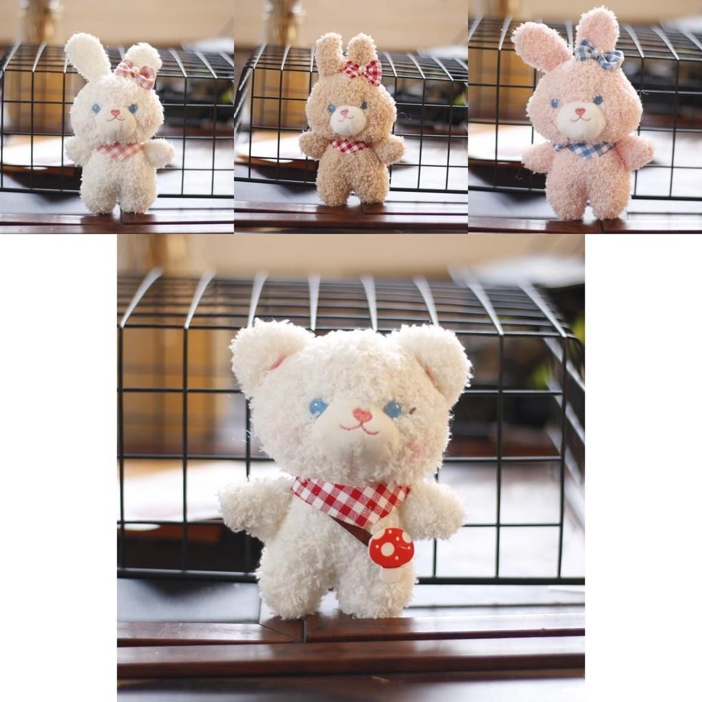 Adorable Plush Bear Keychain Soft Toy Cute Rabbit Backpack Pendant Wholesale