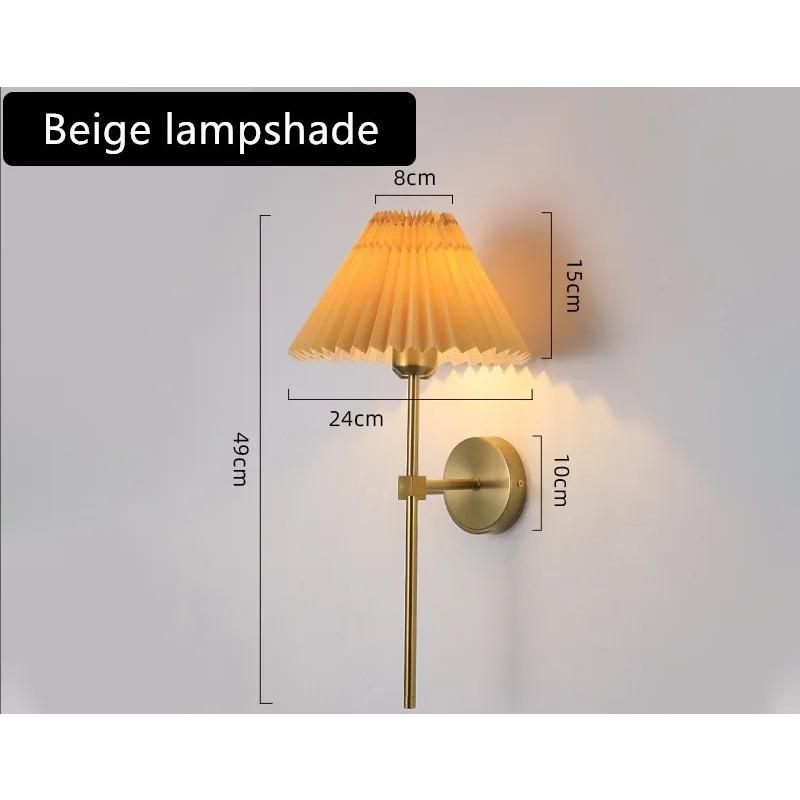 Modern Pleated Lampshade Wall Lamp Bedroom Bedside Lamps Bathroom Mirror Headlights Hallway Balcony Entrance Lighting Wall Light