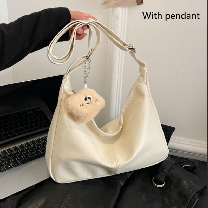 Retro Pu Leather Shoulder Bag Ladies Large Capacity Underarm Bag  Versatile Commuter Tote Bag For Women Gifts