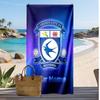 Cardiff City Personalized Printed Beach Towel Soccer Logo Support Custom Name Text Absorbent Towel For Sport Travel Special Gift