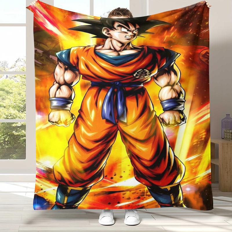 

Anime D-Dragon Ball Game Cartoon Flannel Blanket,Ultra Soft Warm Plush Throw for Home Bedroom Bed Sofa Cover Office Camping 75x90cm