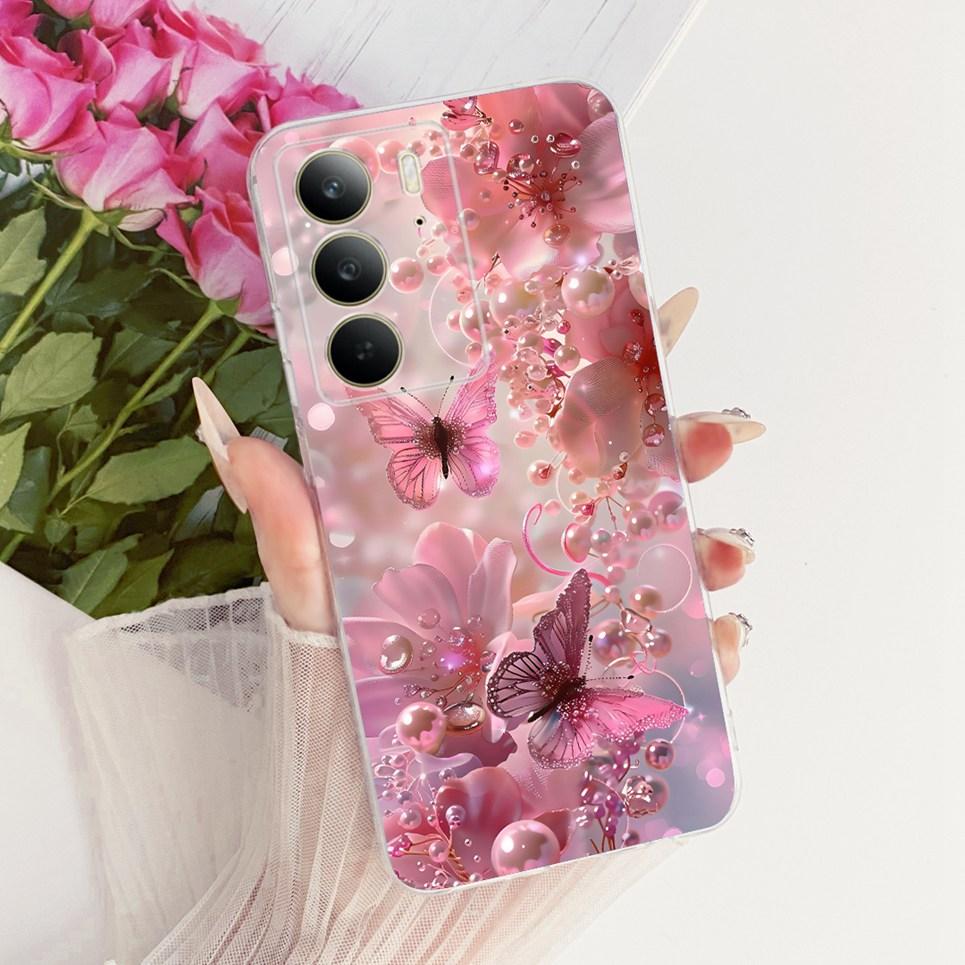 Soft Clear Silicone Casing For Realme C75 C75x RMX3941 Phone Case Cartoon Cat Dragon Flower Butterfly Pattern Back Cover