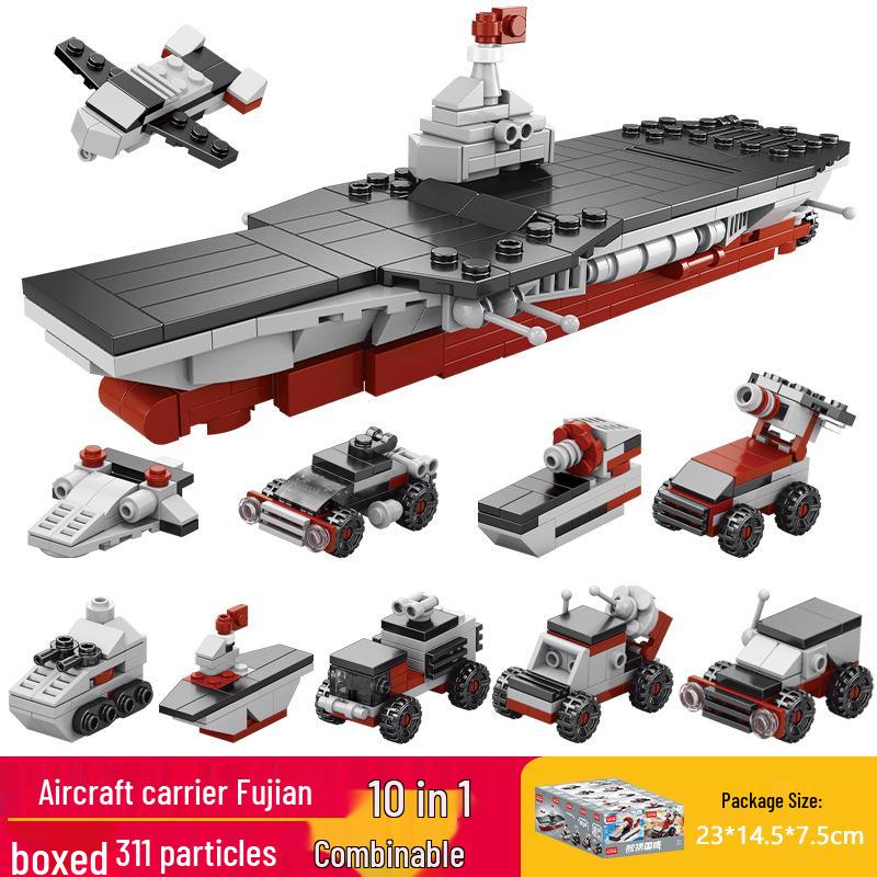 Lele Brothers Educational Aircraft Carrier Building Blocks for Kids