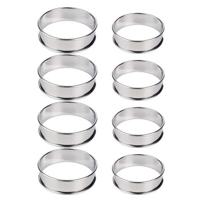 Stainless Steel Tarts Rings Double Edges Design, Safe Stable Baking Tool for Cakes and Dessert