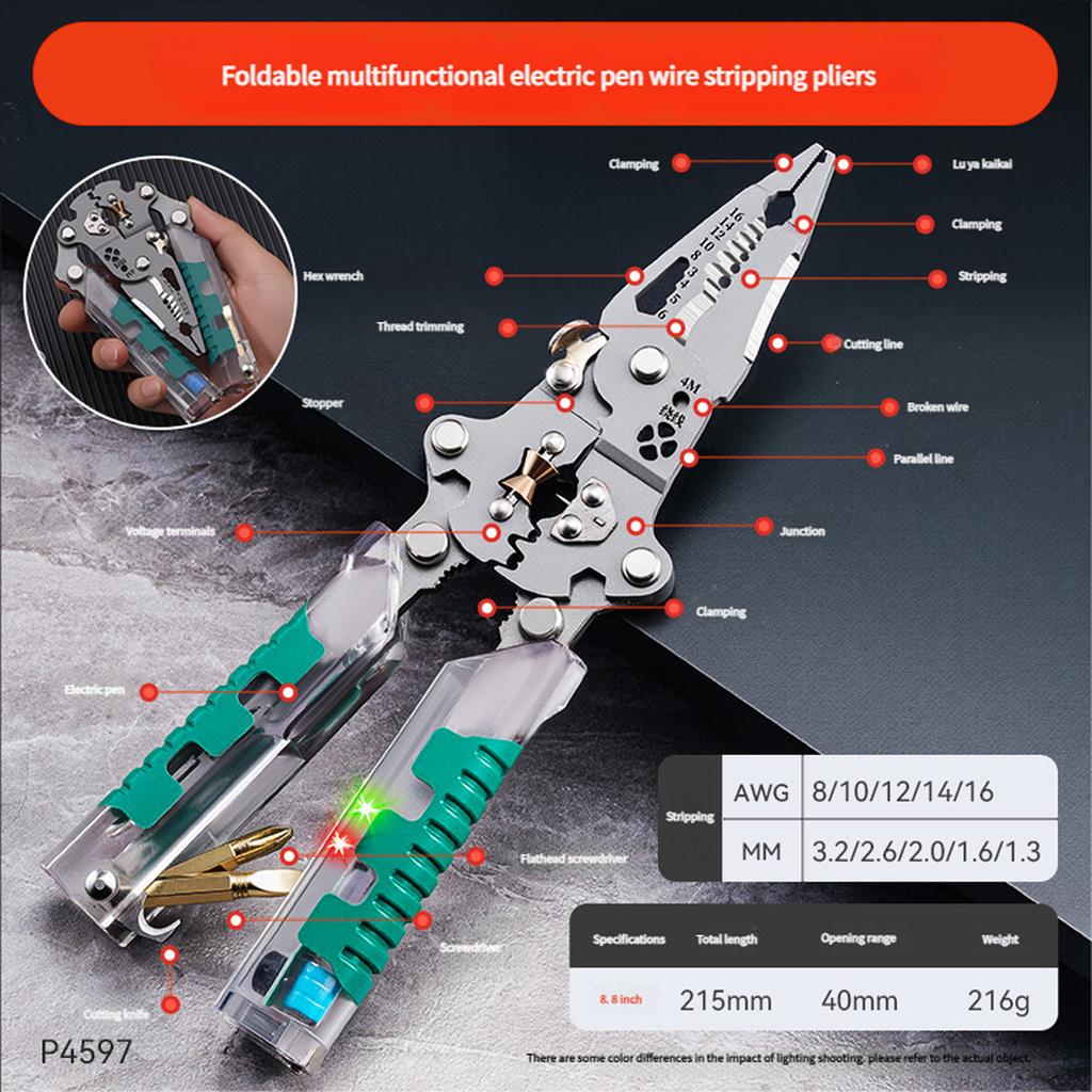 Electric Stripping Pliers Suitable for Home Repair Professional Use Cable Wire Cutting Stripping Efficient Cord Handling