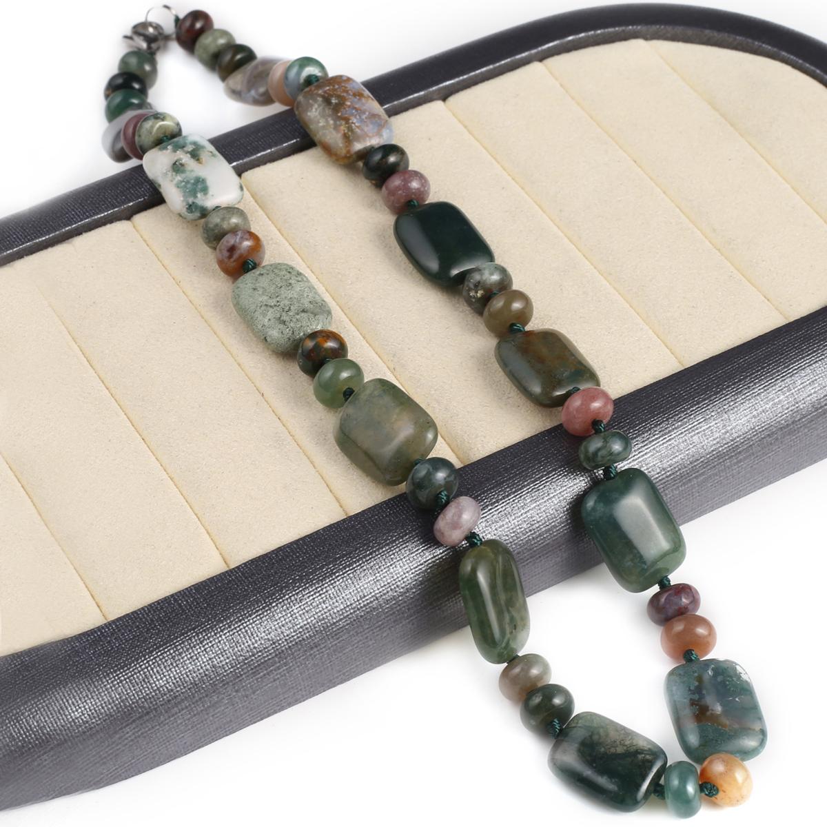 

Женское ожерелье из натурального камня, индийские агаты, ожерелье, нерегулярные бусины, подвески для подарка на день рождения, длина 45 см 45cm