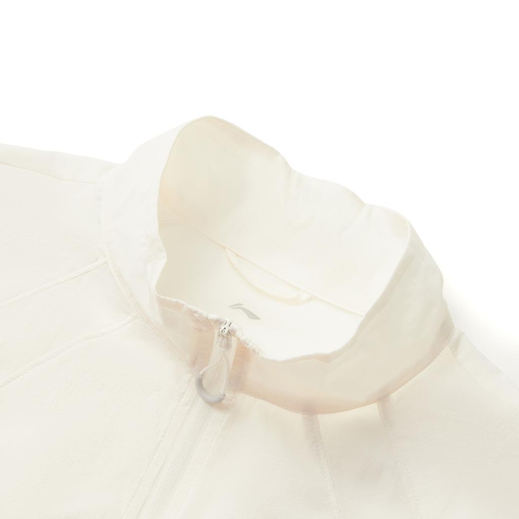 Li Ning Fitness Series Solid Color Zipper Stand Collar Comfortable Breathable Versatile Sports Jacket Women Jacket Off-White AFDV270-1