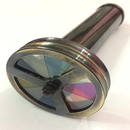 Brass Double-Wheel Kaleidoscope 15.24 cm Maritime Optical Treasure Optical Wonder Gift Item