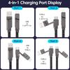 4 In 1 66W Usb Type C Fast Charging Data Cable Cord Pd 27W For Iphone 15 Samsung Xiaomi Multi Port Mecha Quick Charge Wire Line