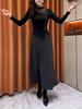 Premium Rhinestone High-Waisted A-Line Fishtail Skirt - Women's Autumn Winter Fashion