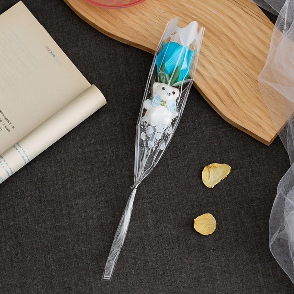 Einzelnes Süßes Bären-Abschluss-Bouquet Seidenblumen DIY Künstliche Rosenblumen Bären-Bouquet Dekoration Valentinstagsgeschenk