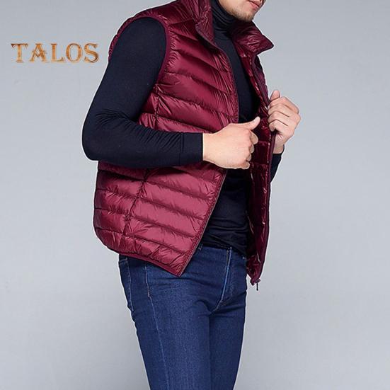 Unisexowa puchowa kamizelka bez rękawów ze stójką, jednolita kolorystycznie, zapinana na zamek, bawełniana kamizelka z kieszeniami, cienka, ciepła kamizelka, płaszcz