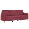 3 piece sofa set with cushions wine red fabric