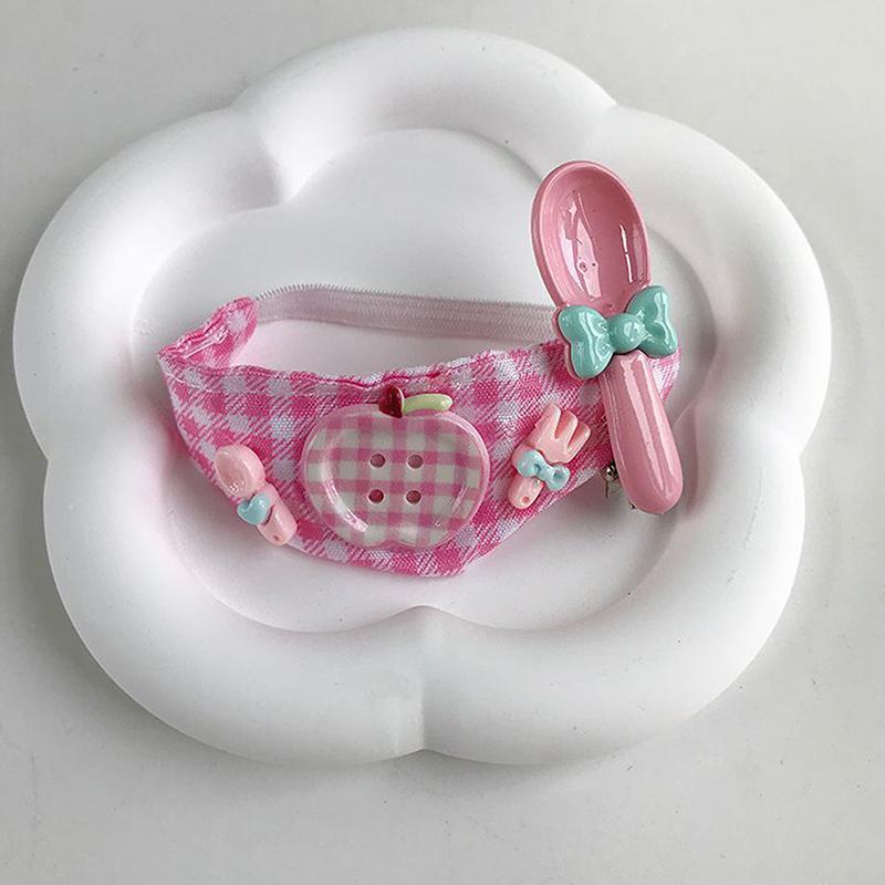 Self Deprecating Bear 10cm Doll Apple Bib Accessories Soft Cotton Plush Gift for Kids Display Shelf