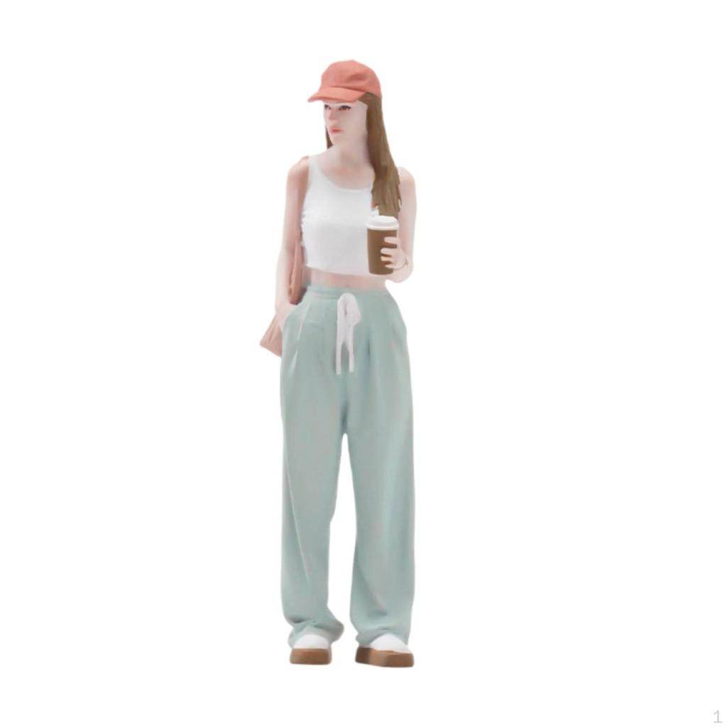 Miniature Female Figurine Collectible 1/18 Scale Figure Realistic for Collectors,