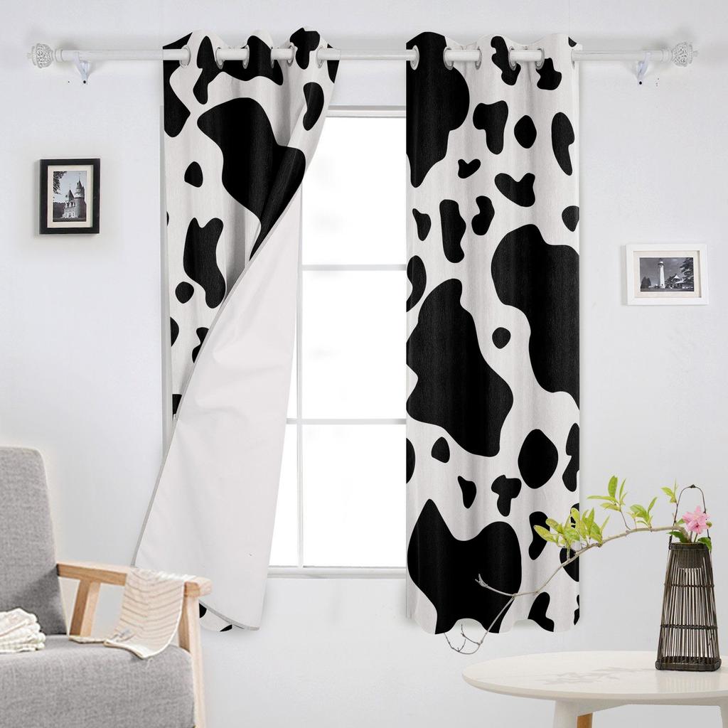 Cow Texture Kitchen Curtains Bedroom Decor Items Curtain Panel Window Curtains for Living Room