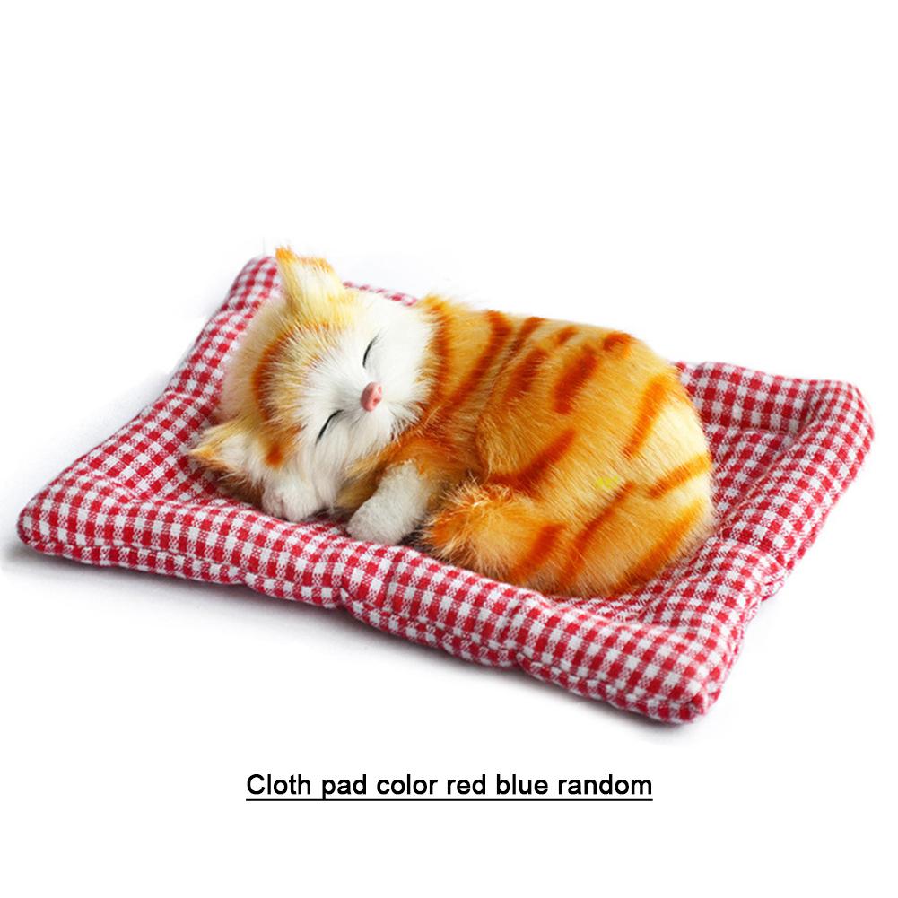 Simulation Mini Cat Cloth Pad Plush Cats Children Birthday Gifts Creative Imitation Ornaments Home Fireplace Decoration Supplies