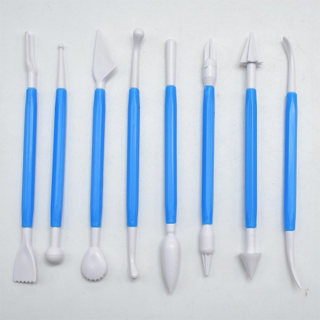 8Pcs Cake Sculpture Pen Fondant Sculpting Tools Fondant Cake Cutter Cake Mould Tool Cake Scraper Clay Modeling Tool