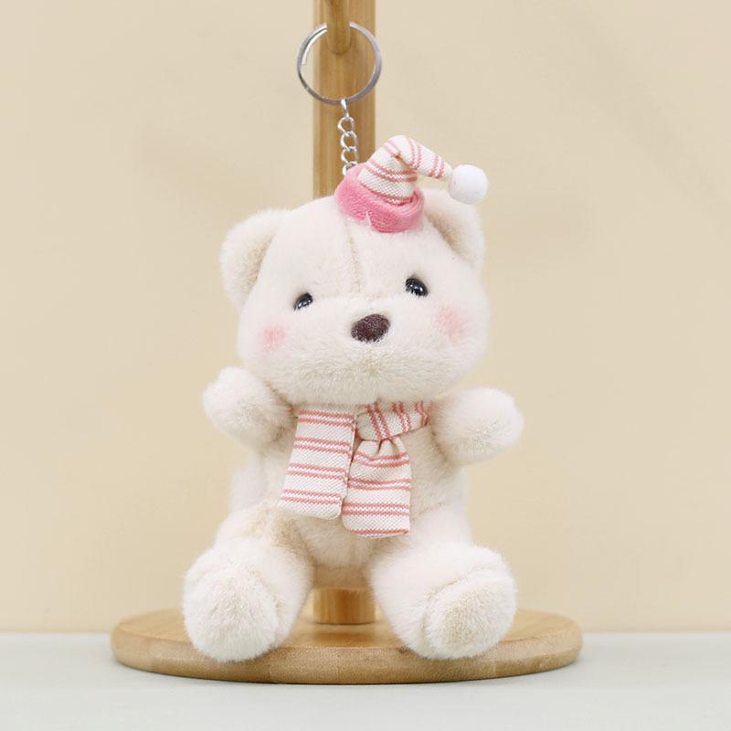 Sweet Teddy Bear Plush Keychain Soft Stuffed Animal Toy In Colors Different