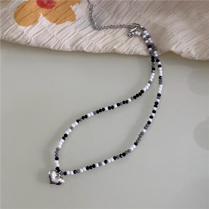 

Корейское макаронное ожерелье с кристальными бусинами в форме сердца конфетных цветов