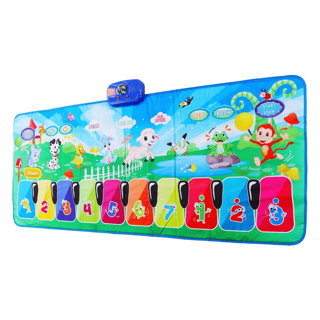10 Tasten Musikmatte Tragbare Baby Tier Muster Fuß Musik Klavier Matte Spiel Tanzmatte Musik