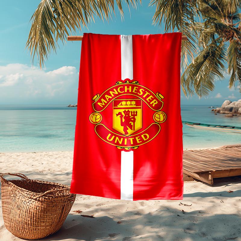 Ultra-Soft Beach Towel with Manchester United Theme,Ideal for Pool - Camping, Diving - Perfect Travel Essential, Vibrant Beach Towel.