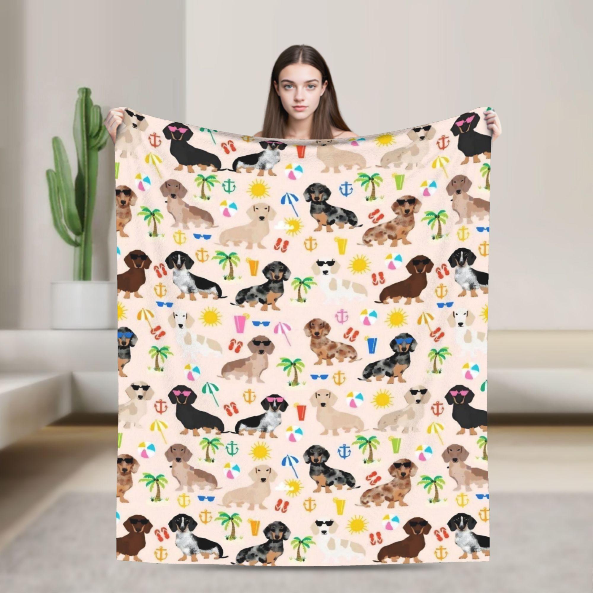 

Dachshund Blanket Dogs Animal Valentine s Day Plush Awesome Breathable Throw Blankets for Home Decoration 100x150cm