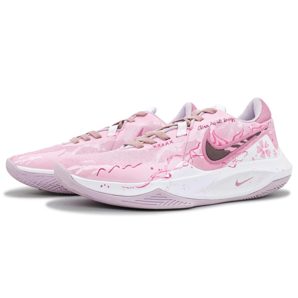 Nike Precision 6 Love Of Cherry Blossom Polstrování Odolné proti oděru Krytí Nízké Basketbalové boty Unisex Růžové DD9535-100(Team758--BOX)