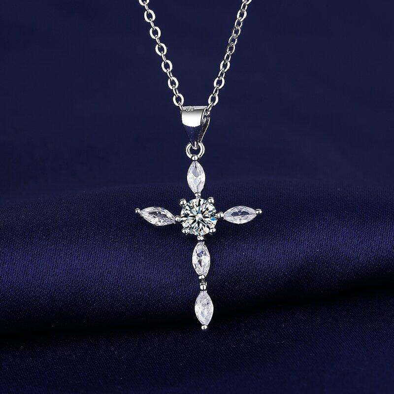 New Fashion 925 Sterling Silver Jewelry Round Zircon Pendants Necklaces Women Fine Semi Rhinestone Circle Clavicle Chain Choker
