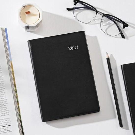 2027 Planner A5 Weekly Diary Monthly Block PVC Cover Black (Starts December 2026)