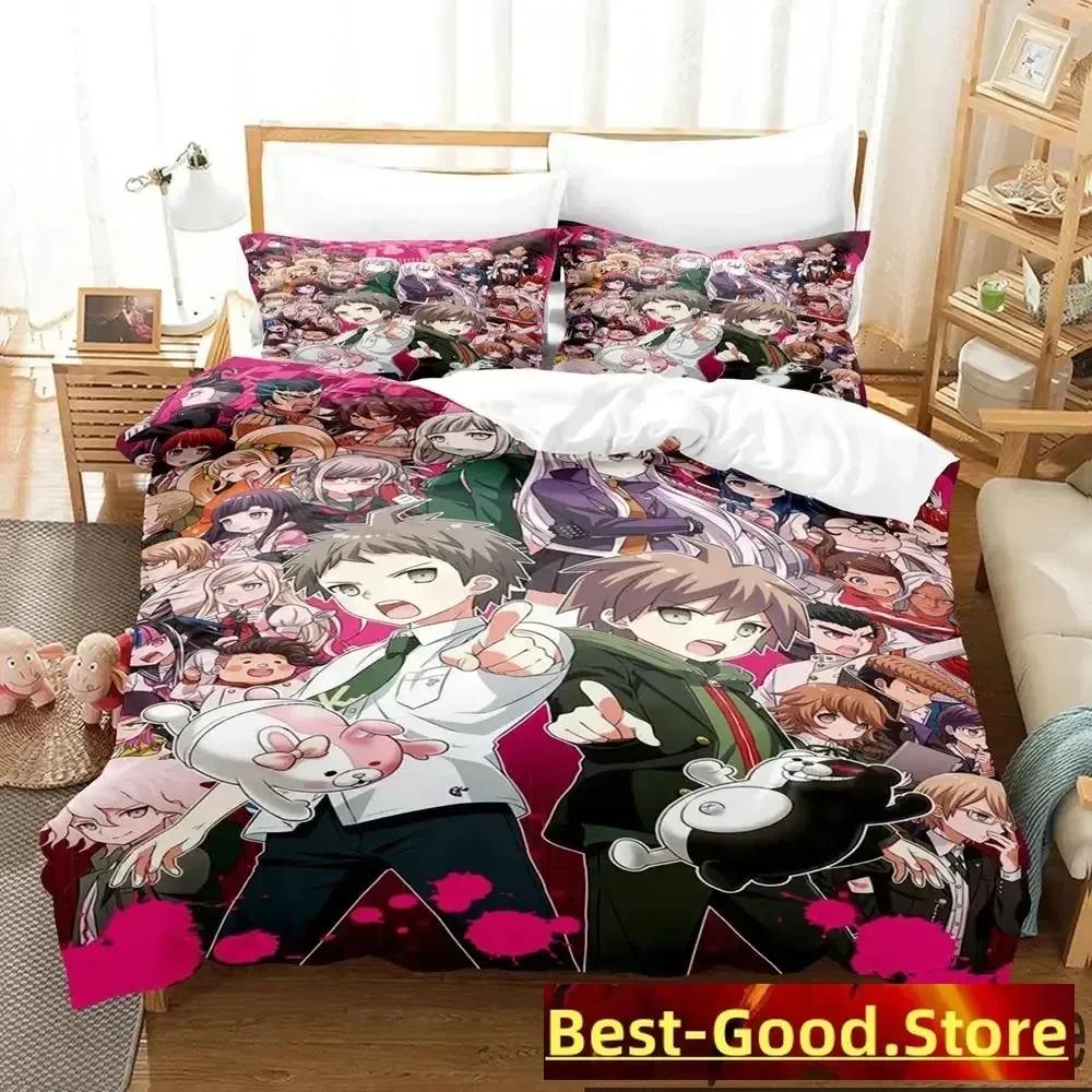 3D Print Anime Danganronpa Bedding Set Duvet Cover Sheet Printed Bed Set Pillowcase Bed Full Queen King Size Comforter Bedroom