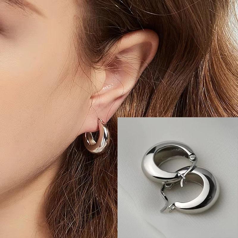 VENTFILLE 925 Sterling Silver Geometry Zircon Hoop Earring for Women Design Classic Office Jewelry Birthday Gift Dropshipping