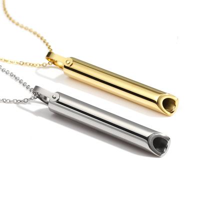 Einfache Achtsamkeit Yoga Atem Pfeife Damen Halskette Dekompression Schmuck