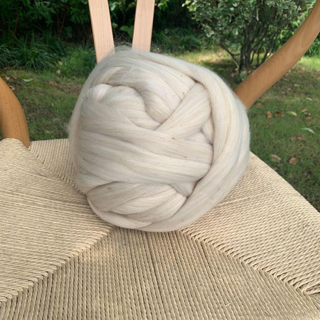 8cm Thick DIY Chunky Hand-Knitted Blanket with Imitation Wool Yarn