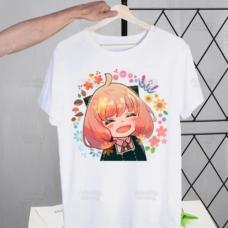 Anya Forger Printed T Shirt Men Yor Forger Tops Tees Harajuku Spy X FAMILY Tshirt Streetwear Hip Hop Male T-shirts