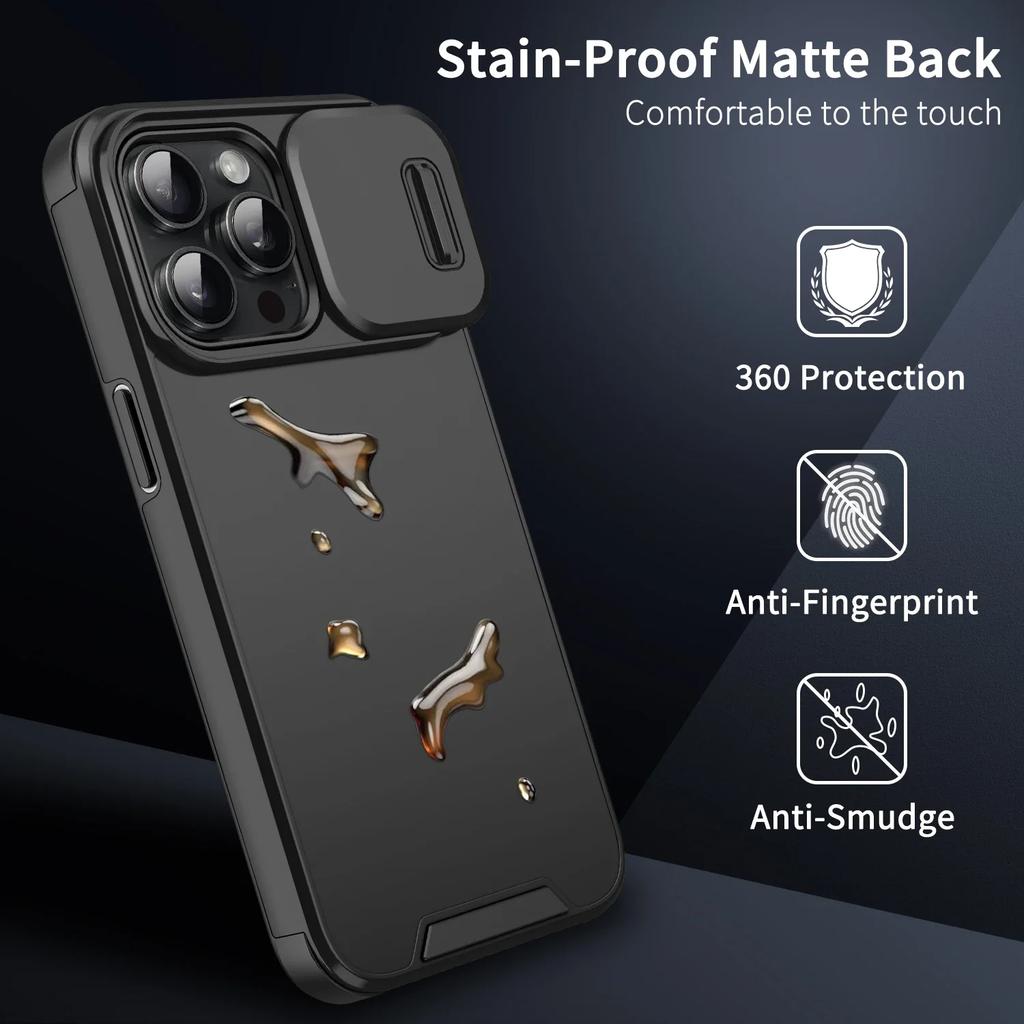 New Shockproof phone Case For iPhone 16 14 13 12 11 15 Pro Max Plus Cover Slide Camera Protective Armor Case for iPhone 16 pro
