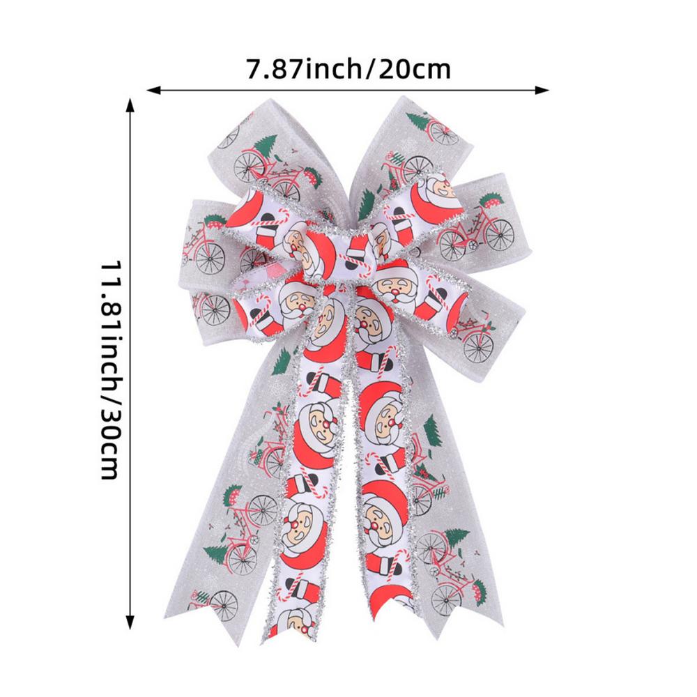 

Wreath Bow Double Layer Tree Ornament Christmas Decorative Bows For Farmhouse Bedroom Dormitory Hallway Wedding Outdoor Yard серебряный