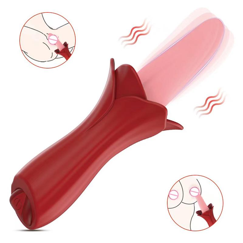 Elektrischer Zungenvibrator G-Punkt Klitorisstimulator Dildo Vaginalmassagegerät Zungenlecken Brustwarzen Anal Erwachsene Sexspielzeug für Frauen