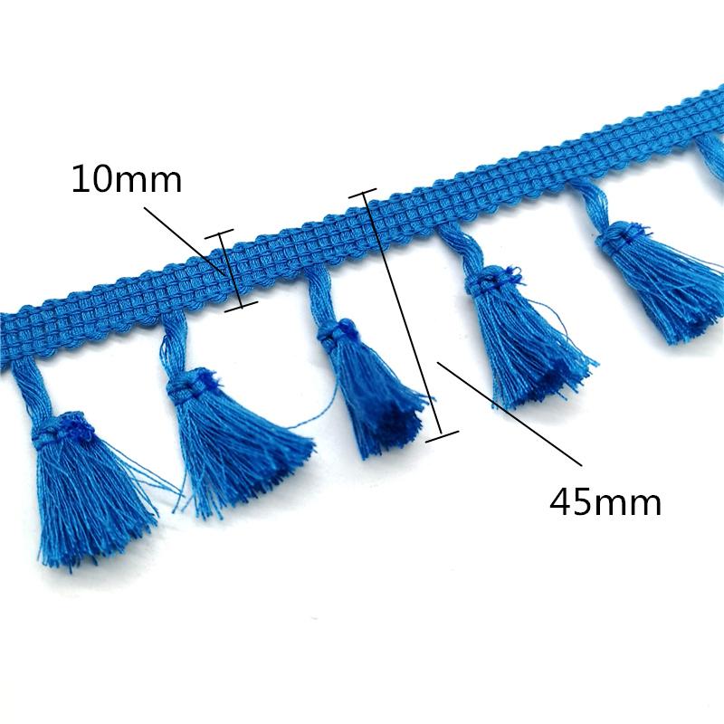 2 Yards Spitzenbesatz Nähband Quaste Fransen Baumwolle Ethnisch Lateinisches Kleid Bühne Bekleidung Vorhang Dekorativ DIY