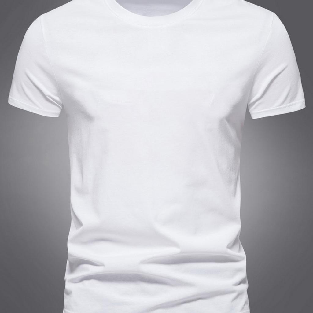 Summer men's 100% pure cotton casual sports loose oversized simple letter pattern printed round neck short sleeved T-shirt top