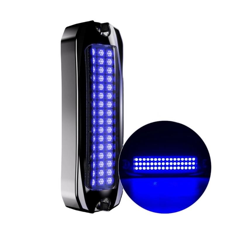 

IP68 Waterproof 316 Stainless Steel Marine Underwater Light 48 High Brightness LEDs for Boat Applications 10 to 30V синій