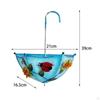 Hanging Bird Feeder Umbrella Shaped Food Container Metal for Balcony